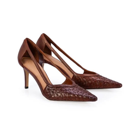 Scarpin Mogno Cuero