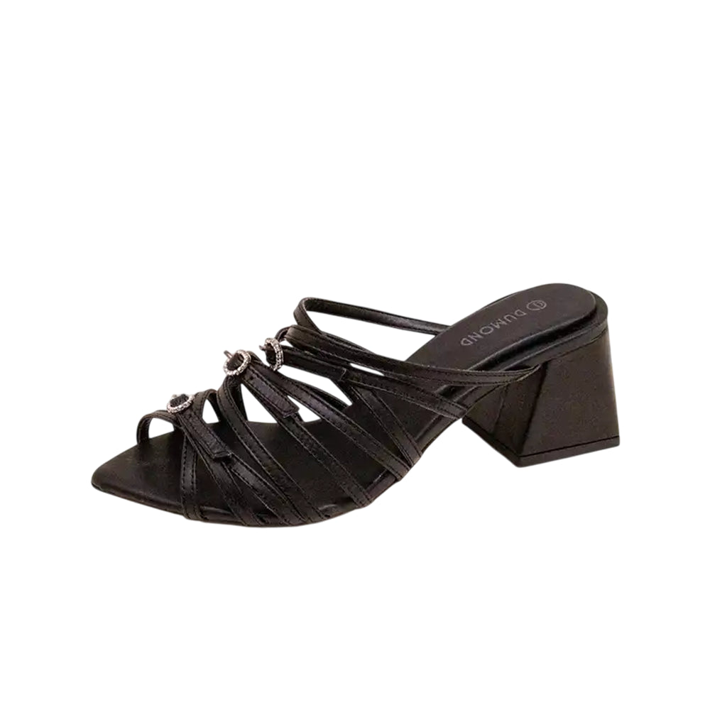 Sandalia Salto Couro Caseinado