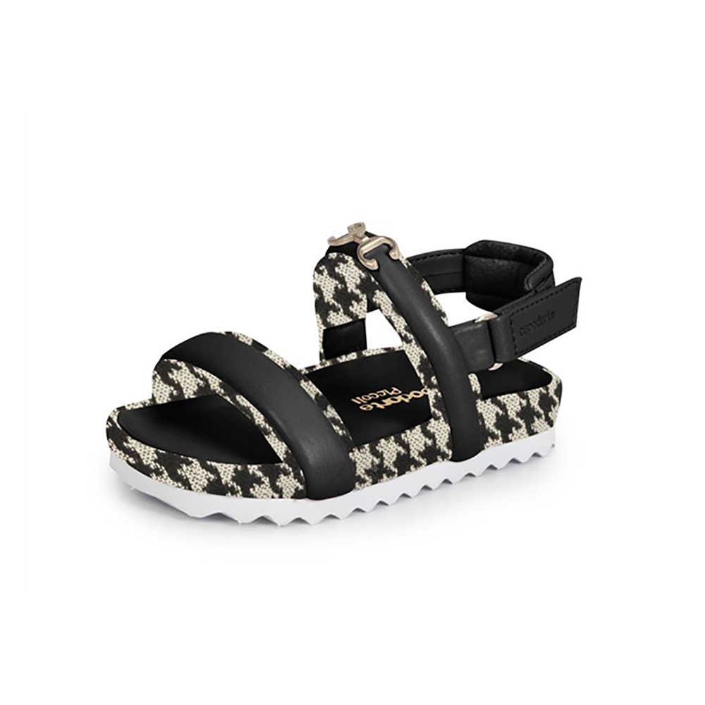 Sandalia Salto Baixo Jacquard