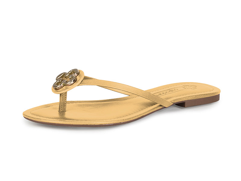 Chinelo Rasteiro Metal Atanado