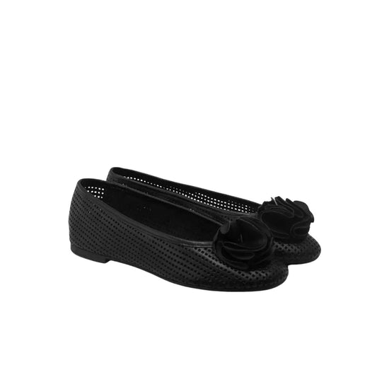 Ballerina Mestico Satinato Preto Cuero