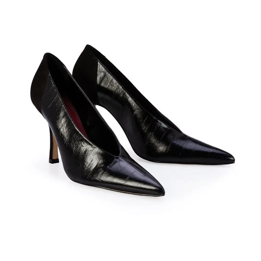 Scarpin Negro Cuero