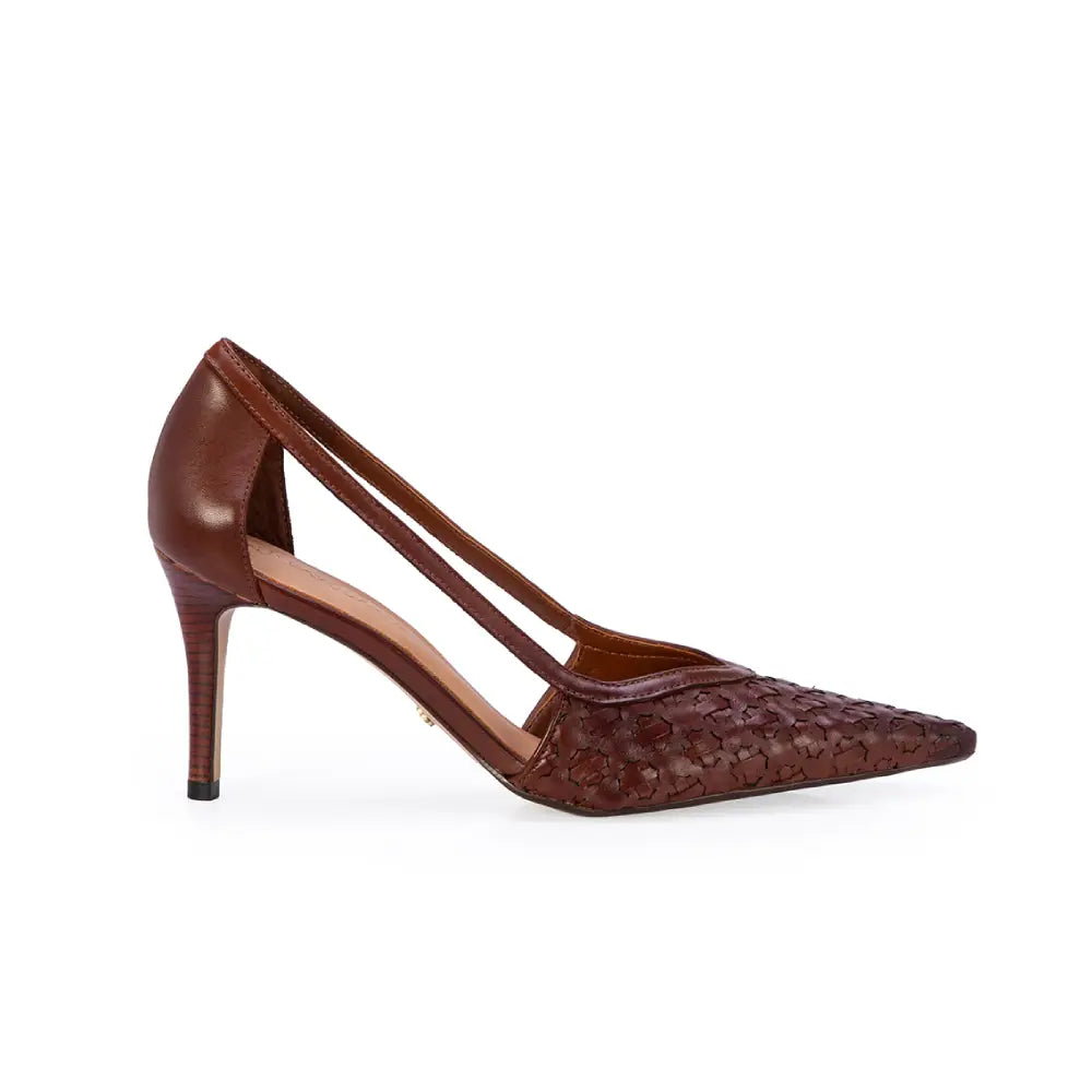 Scarpin Mogno Cuero