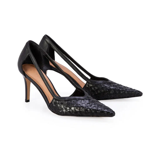 Scarpin Negro Cuero