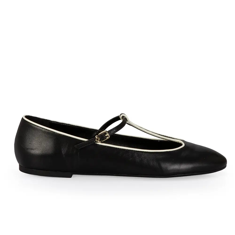 Ballerina Negro Cuero