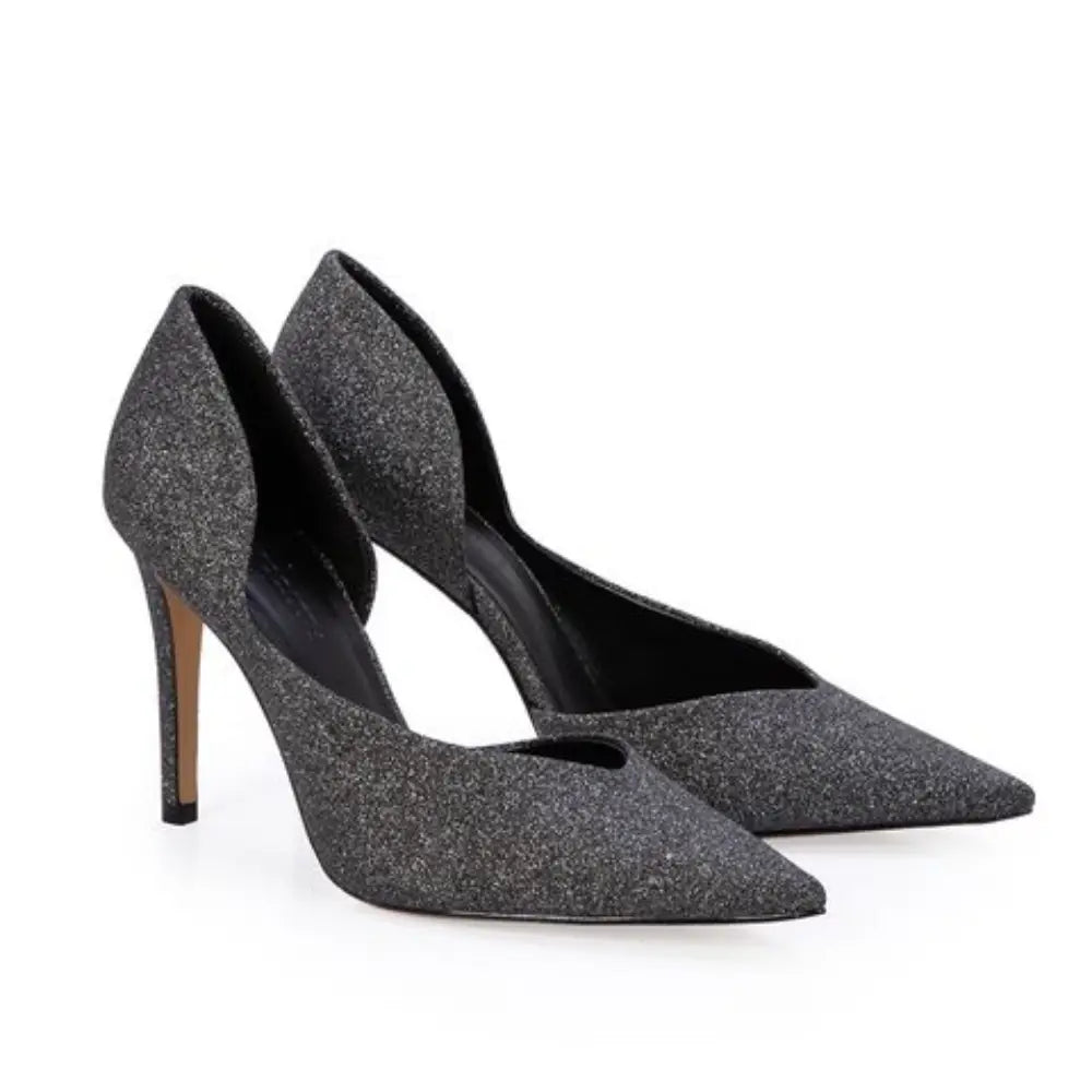 Scarpin Tejido Pewter