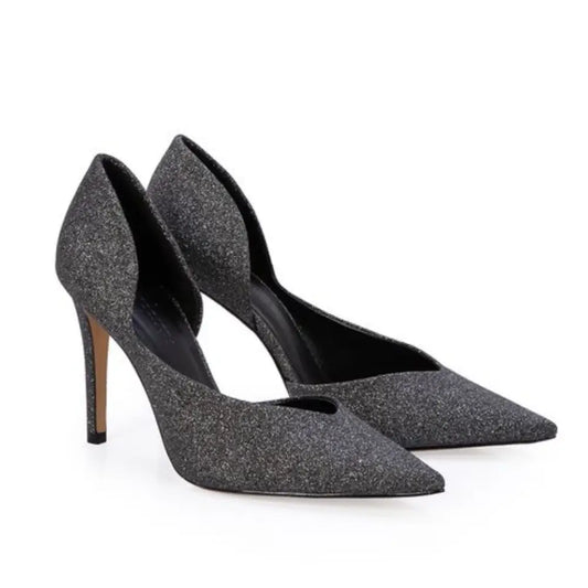 Scarpin Tejido Pewter