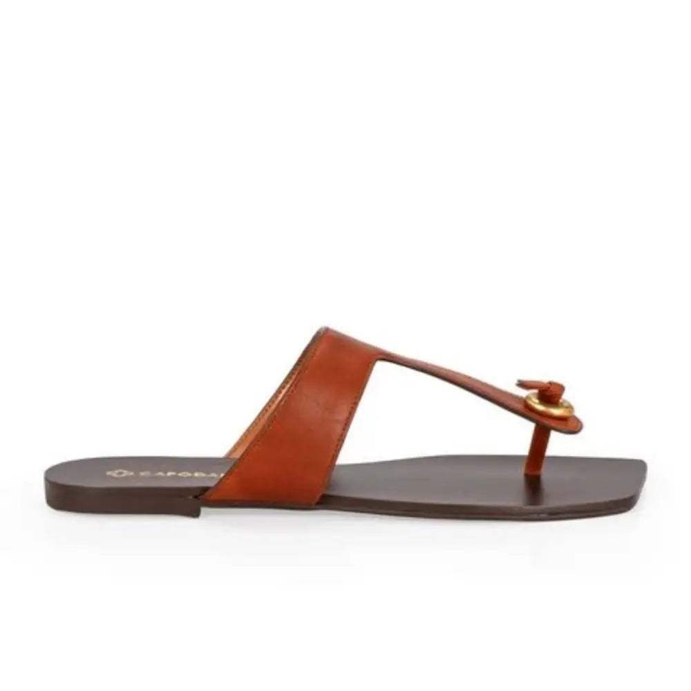 Chinela Capodarte Cuero Camel
