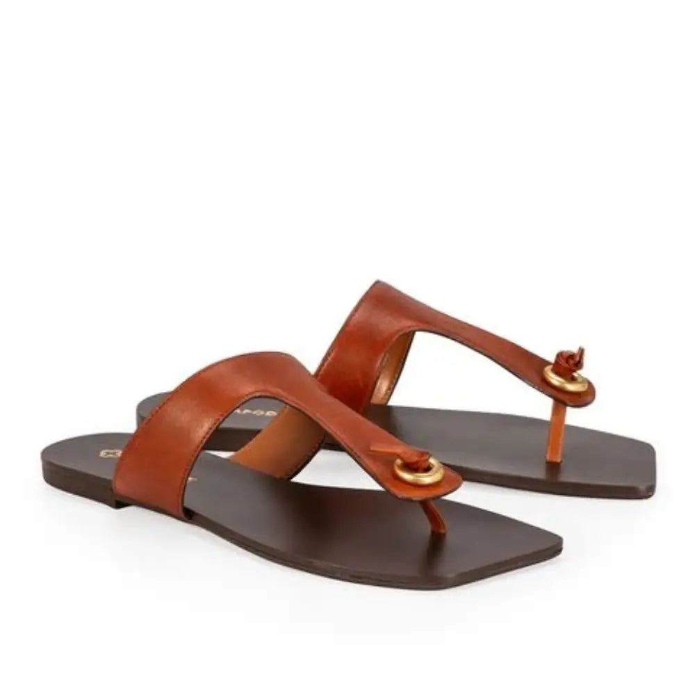 Chinela Capodarte Cuero Camel