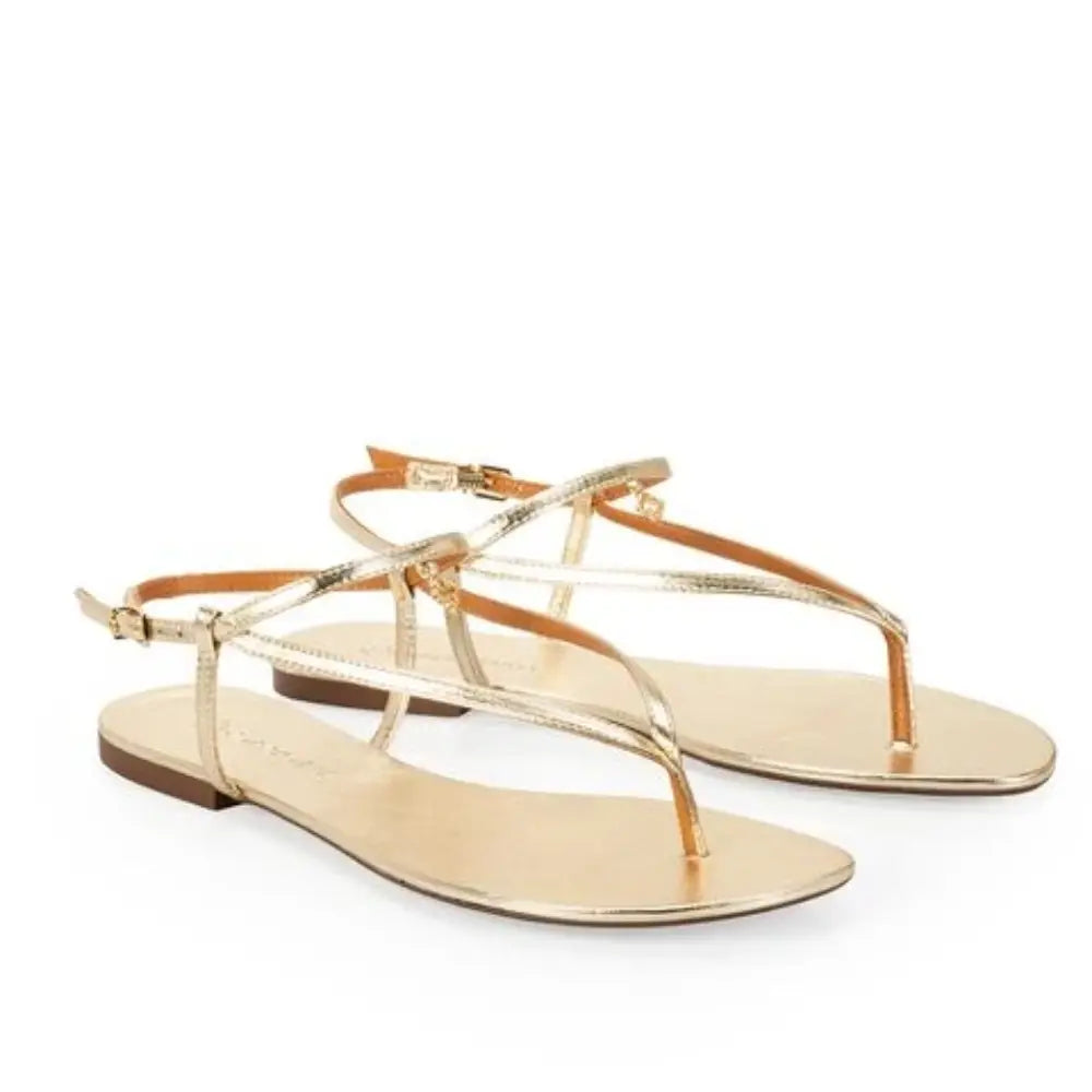 Sandalia Capodarte Cuero Beige/Dorado