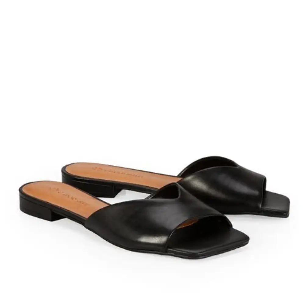 Zueco Cuero Negro/Rose