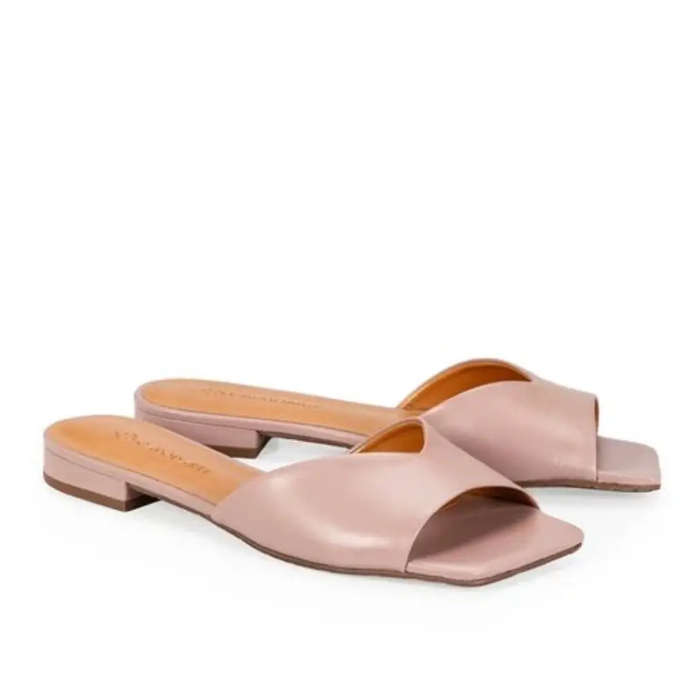 Zueco Cuero Negro/Rose
