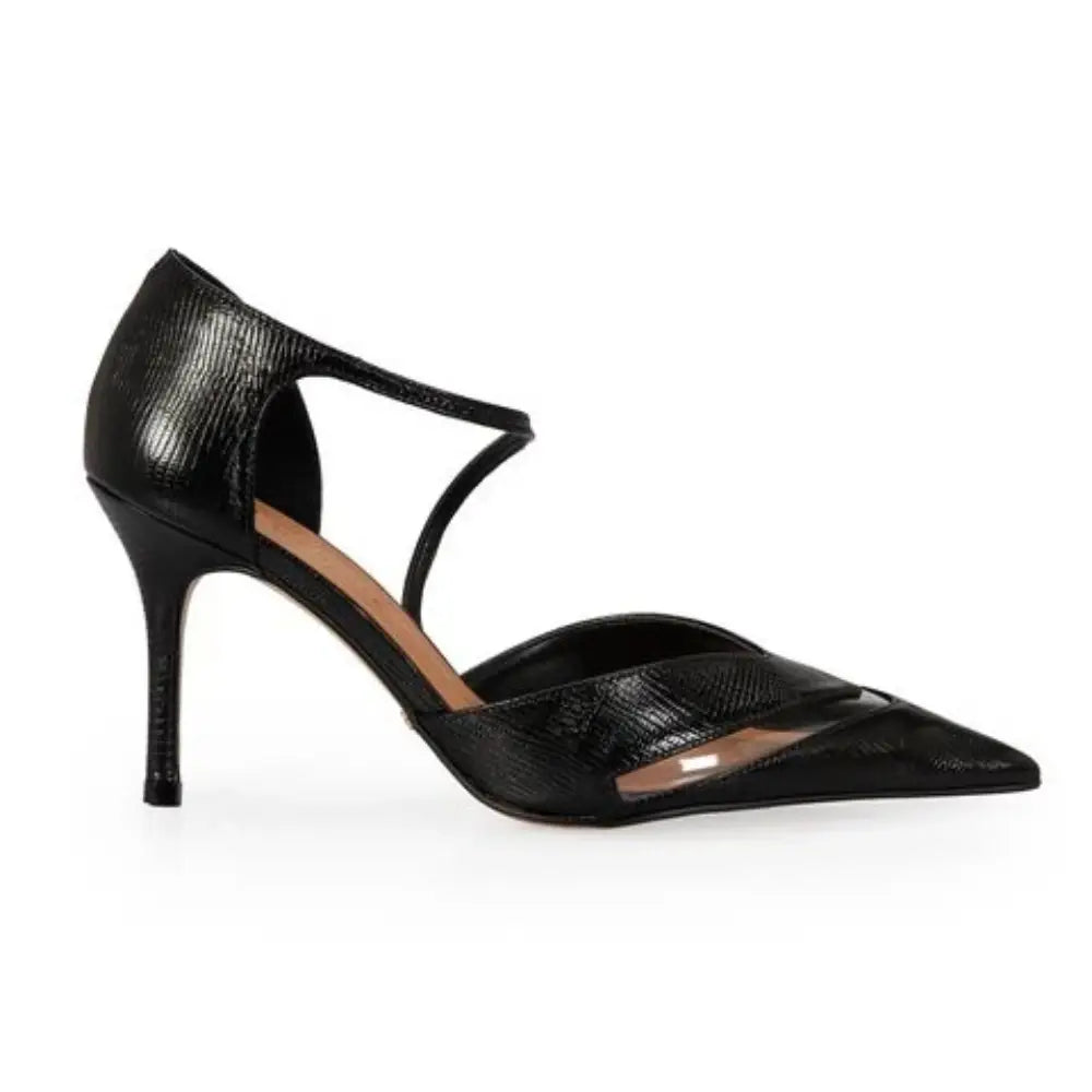 Scarpin Capodarte Cuero Negro/Camel