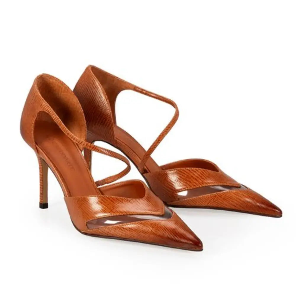 Scarpin Capodarte Cuero Negro/Camel