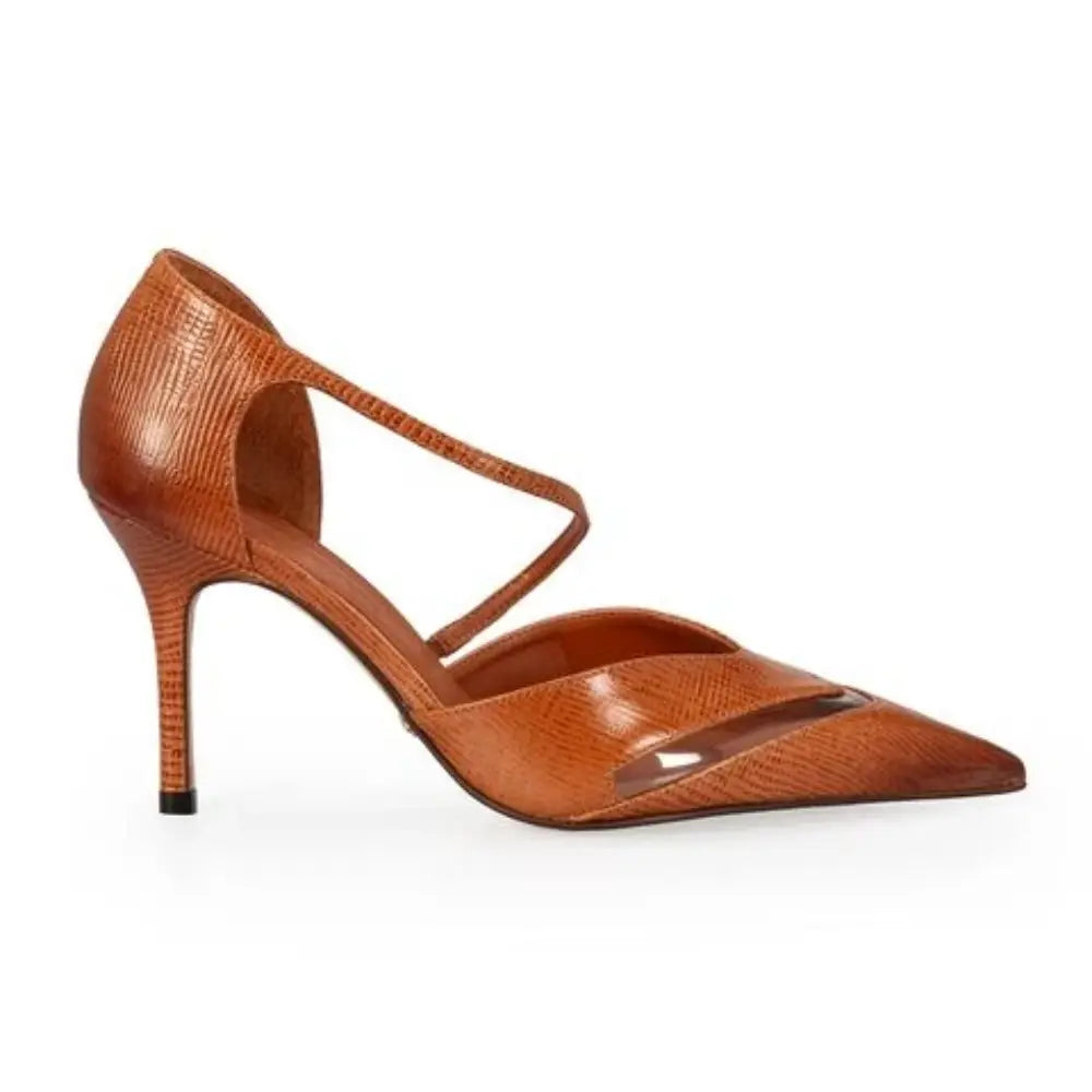 Scarpin Capodarte Cuero Negro/Camel