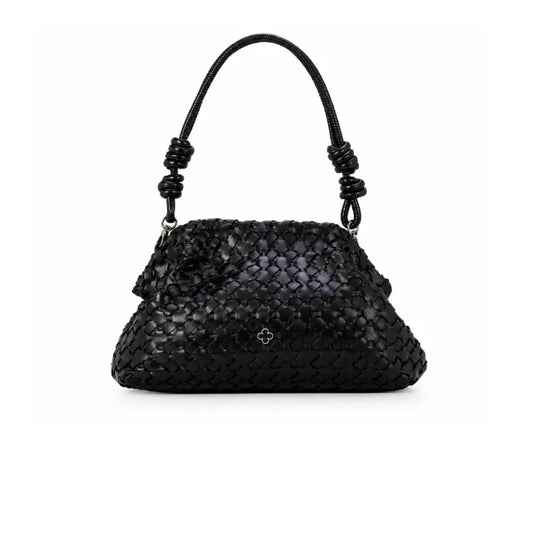 Bolso Clutch Trenzado Negro